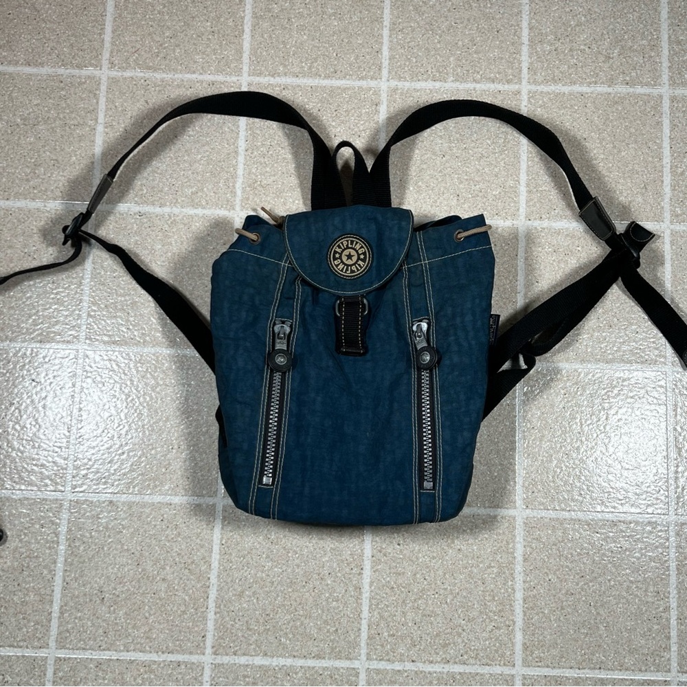 Kipling - Archival vintage nylon backpack  drawstring bag‎ Unique backpack